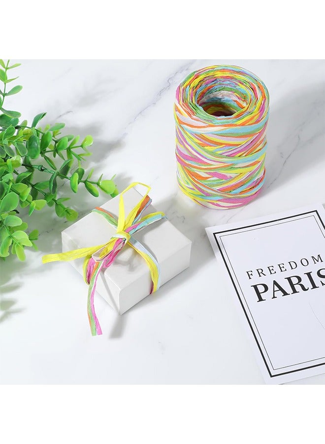 Colored Raffia Paper Ribbon, 6 Colors Packing Paper String, 262 Feet Colored Paper String Raffia Ribbon for Gift Wrapping, Wrapping Ribbons for Gift Party Decor DIY Craft Decoration - Image 5